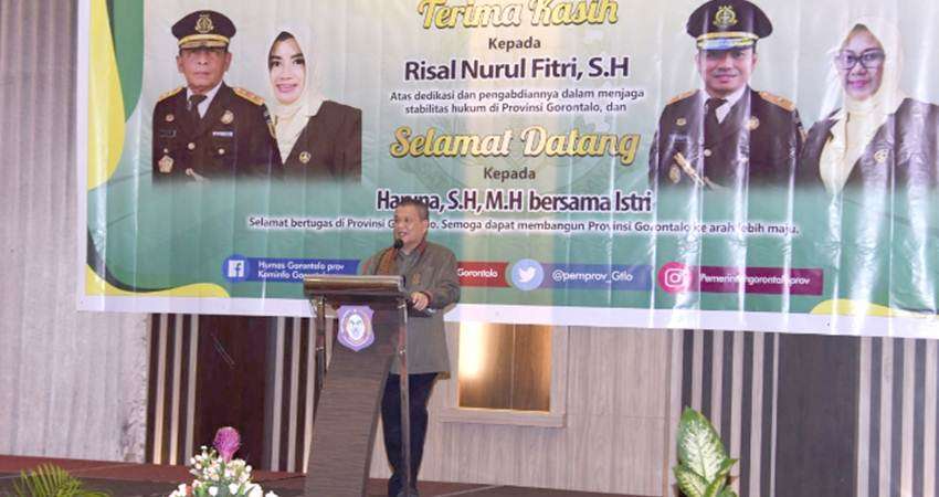 Pisah-Sambut Kajati Gorontalo Wagub Harap Terus Dampingi Pelaksanaan Proyek Strategis