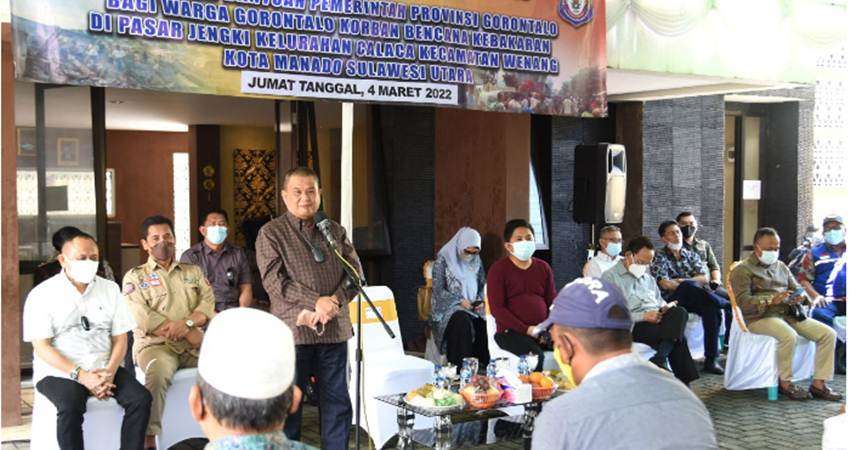 Pemprov Bantu Warga Gorontalo Korban Kebakaran Pasar Jengki