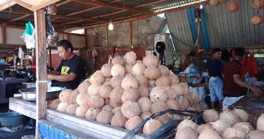 Pedagang Turunkan Harga Kelapa Parut