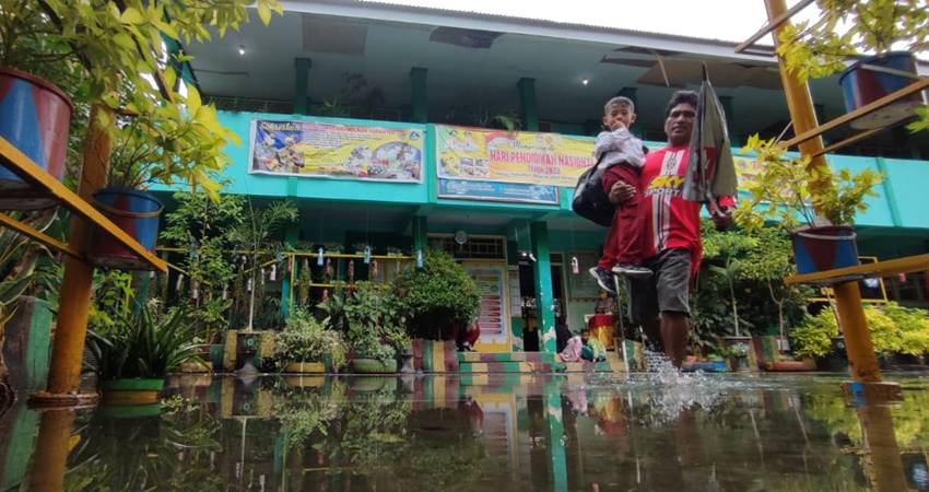 Drainase Buruk, Sekolah Banjir, 15 Sekolah di Kota Gorontalo Diliburkan