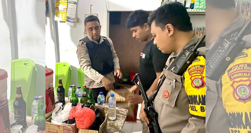Polsek Kota Timur Sita Puluhan Botol Miras