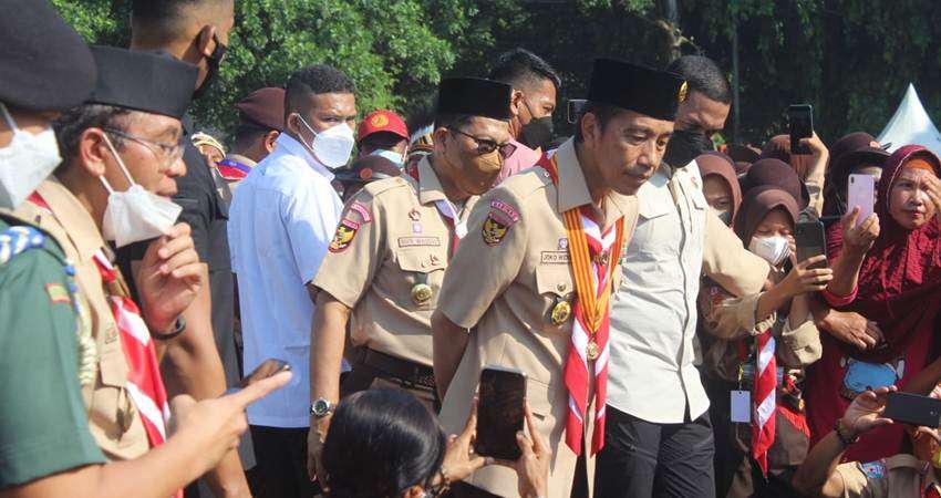 Peserta Jamnas Gorontalo, Dapat Ucapan Semangat dari Presiden, Foto Bareng Ka Kwarnas