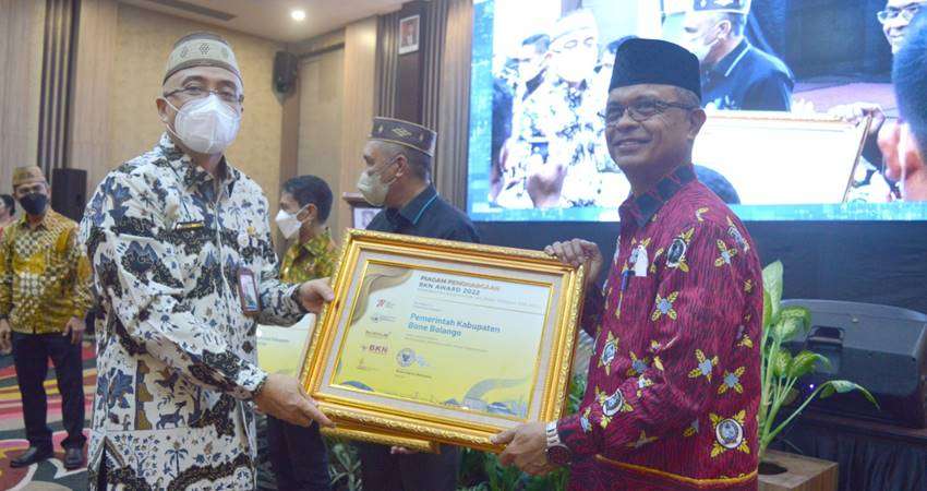 Lagi, Bonebol Raih Piagam Penghargaan, BKN Award 2022 , Kategori Perencanaan Kebutuhan dan Mutasi Kepegawaian