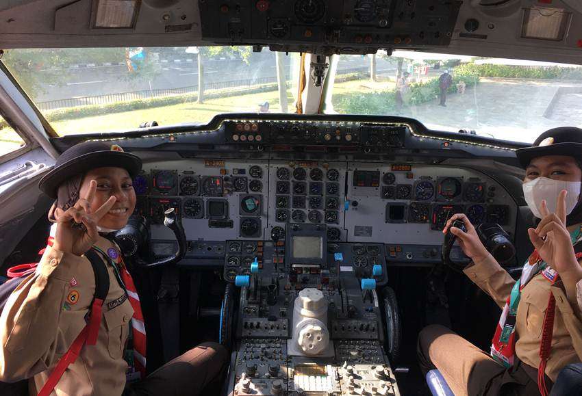 Seru, Peserta Jamnas XI Kota Gorontalo Belajar Dirgantara di Lanud Halim 