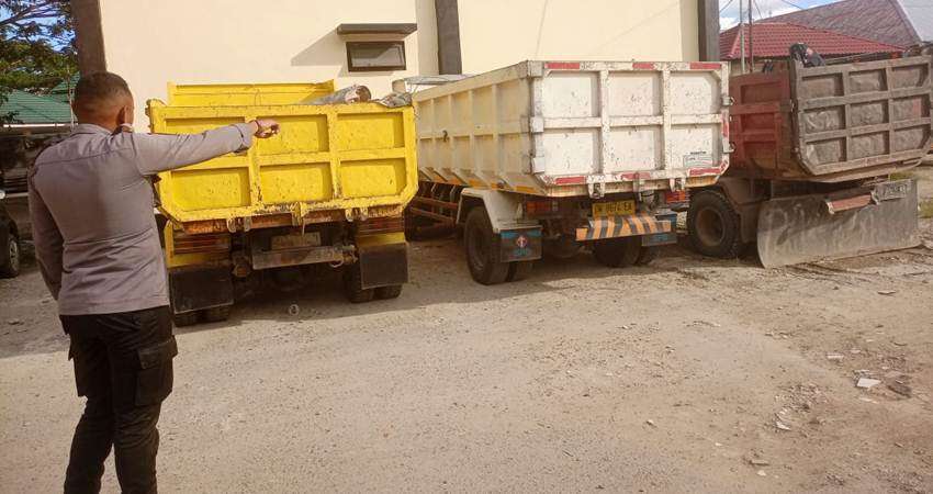 Tambang Batu Hitam Marak, Polda Gorontalo Tahan Tiga Truk