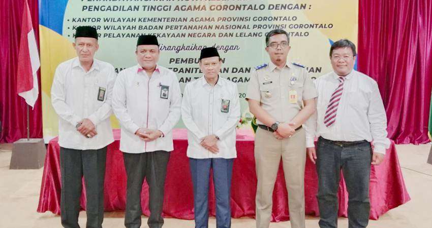 Tingkatkan Pelayanan Kepada Masyarakat, PTA Gorontalo Kerjasama dengan Tiga Instansi