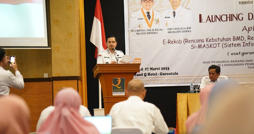 Suasana kegiatan launching dan tata cara penginputan RKBMD dan RKPBMD yang dibuka oleh Wakil Wali Kota Gorontalo, Ryan F. Kono, Rabu (15/3). (Foto: Prokopim)