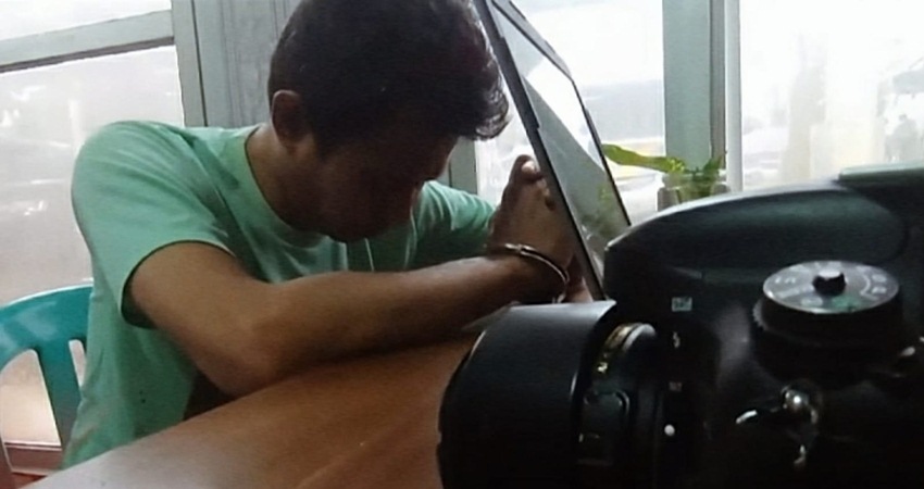 Pemeriksaan Pelaku di Polsek Natar (tangkapan layar)