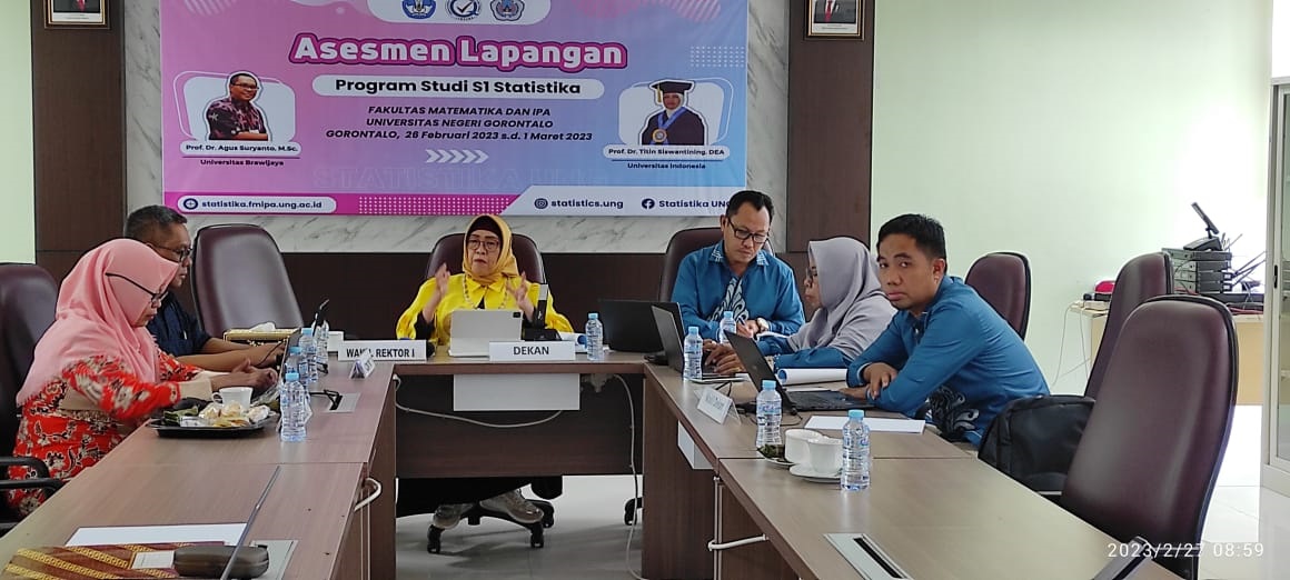 Asesmen lapangan saat mempersiapkan Reakreditasi Prodi S1 Statistika, Universitas Negeri Gorontalo (F. Istimewa)