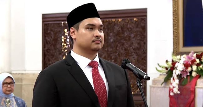 Dito Ariotedjo menjadi Menpora baru menggantikan Zainudin Amali. (Tangkapan layar youtube Sekretariat Presiden)