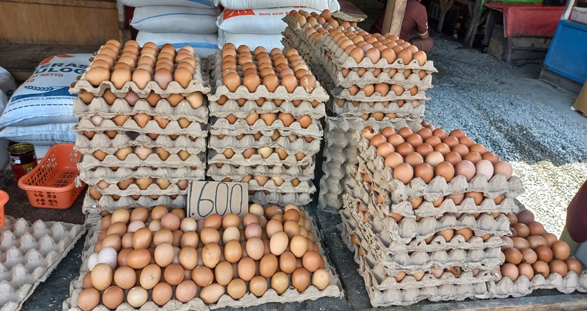 Telur yang dijual pedagang di Jl. Palma dan Pasar Sentral Kota Gorontalo. (Foto Elvira)