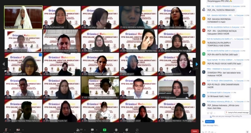Pelaksanaan orientasi mahasiswa baru Program Studi Pendidikan Profesi Guru Universitas Negeri Gorontalo. (Foto: Istimewa).