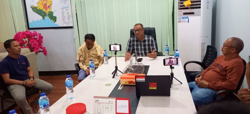 Suasana konferensi pers yang digelar Dinas PUPR Kota Gorontalo, Sabtu (20/5/2023). (Foto: Rendi Wardani Fathan/Gorontalo Post)