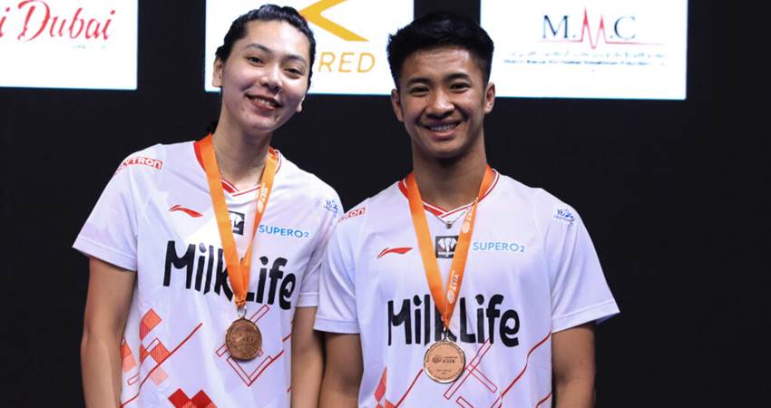 Pasangan ganda campuran Indonesia Dejan Ferdinansyah/Gloria Emanuelle Widjaja di Badminton Asia Championship (BAC) 2023, Sabtu, 29 April 2023.-pbsi.id-