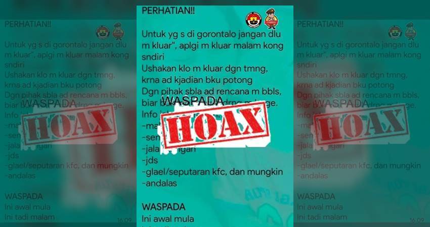 Polres Gorontalo Kota Bantah Peringatan Bahaya Keluar Malam, Itu Hoax