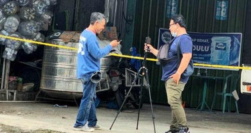 Tempat usaha isi ulang air minum di Jalan Mulawarman Raya, Kota Semarang, Selasa, tempat lokasi kejadian pembunuhan yang dimutilasi dan jasadnya dicor beton. -I.C.Senjaya-ANTARA/Fin.co.id