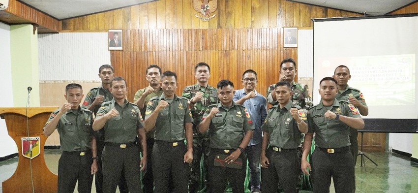 ANTUSIAS : Jajaran anggota Kodim 1304 Gorontalo saat mengikuti pelatihan jurnalistik, berlangsung di aula otanaha, Kodim 1304 Gorontalo, Rabu (10/5). (foto : dok / kodim1304)