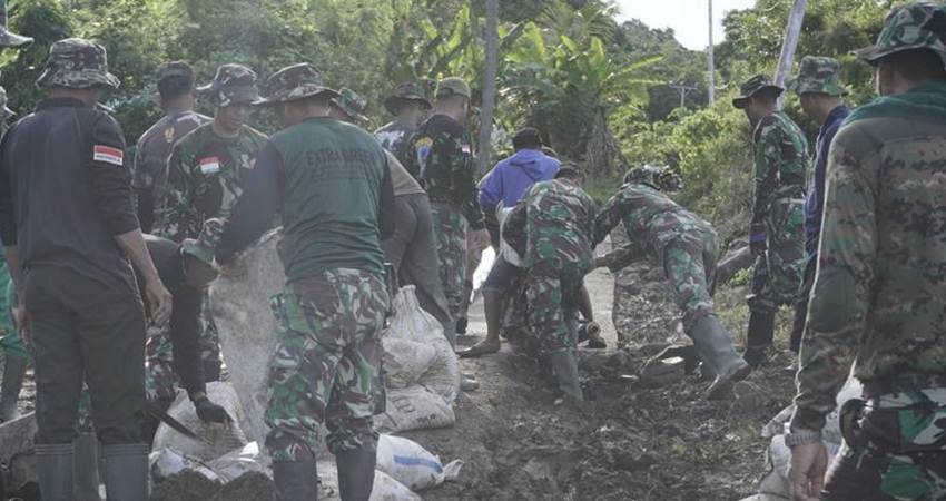 TMMD ke 117, Kodim 1304 Poles Desa Kemiri, Material Mulai Didistribusi