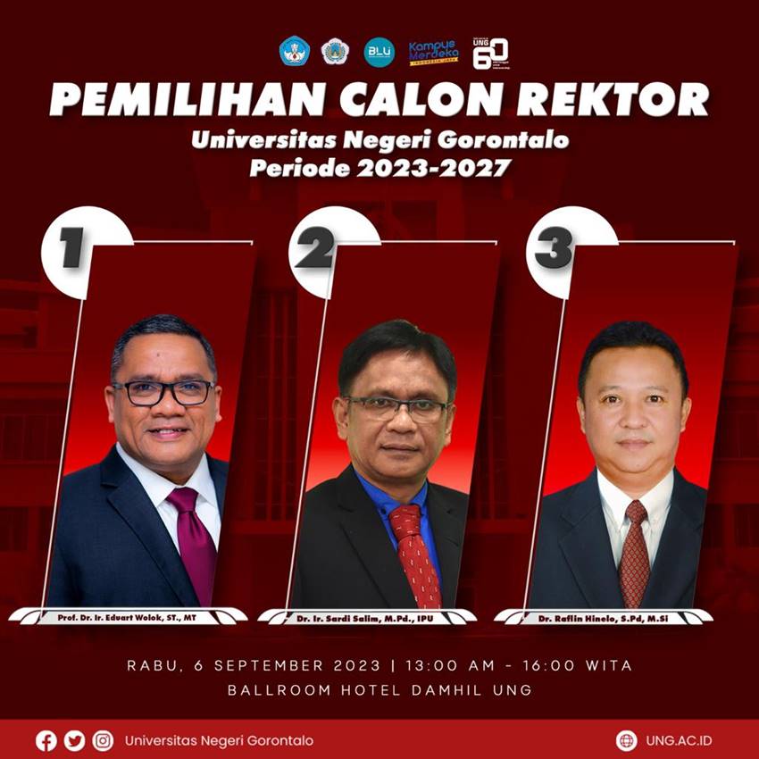 Besok Pemilihan Rektor UNG Digelar Tertutup, Diikuti 3 Kandidat