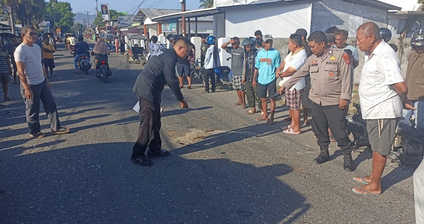 Dua Pemotor Tewas Tabrakan di TKP