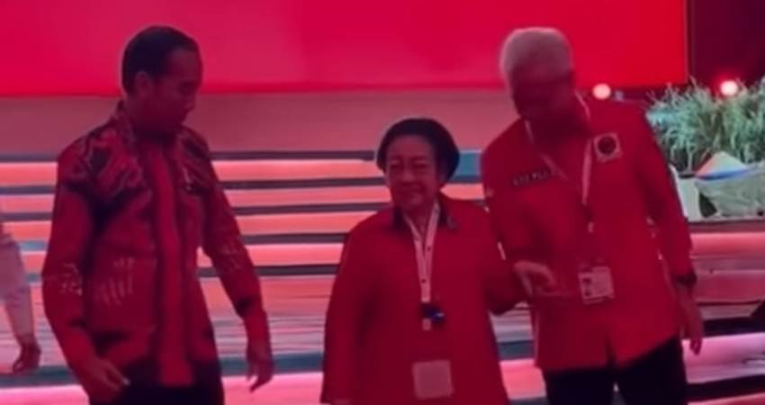 Gesture Megawati seperti tepis tangan Jokowi usai turun dari panggung-Foto/Tangkapan Layar/Instagram-