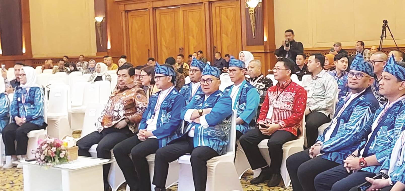 Wali Kota Gorontalo, Marten Taha yang juga Waketum APEKSI Bidang Otonomi Daerah pada kegiatan Munaslub yang berlangsung di Bogor, Jumat (15/12/2023).