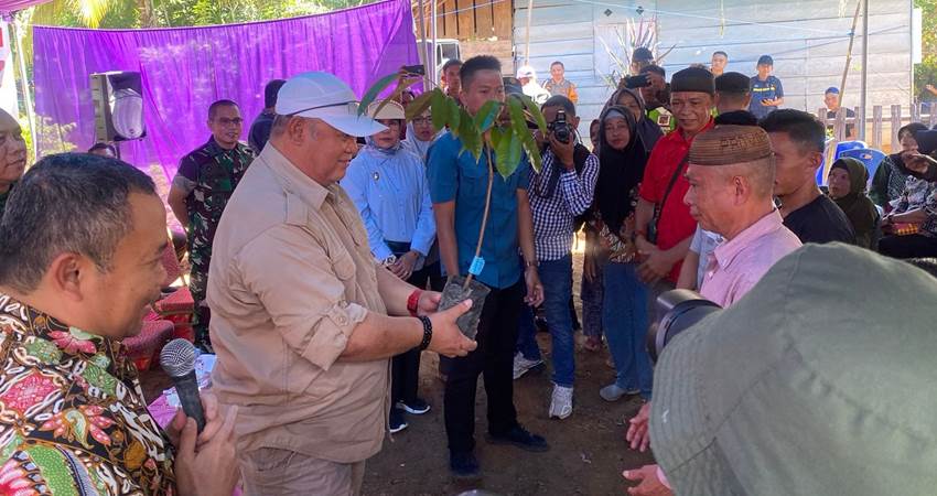 Wakil Ketua Deprov Gorontalo, Kris Wartabone saat menghadiri pencanangan kampung durian di Desa Tulabolo Timur, Bone Bolango, Senin (25/12).