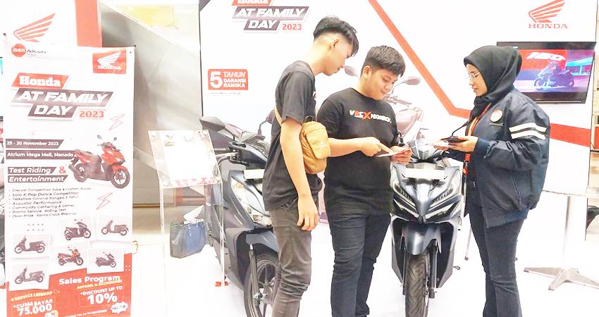 BANYAK PROMO : Honda AT Family Day, yang digelar PT Daya Adicipta Wisesa, di Megamall Manado, 29-30 November 2023. (foto : dok / honda)