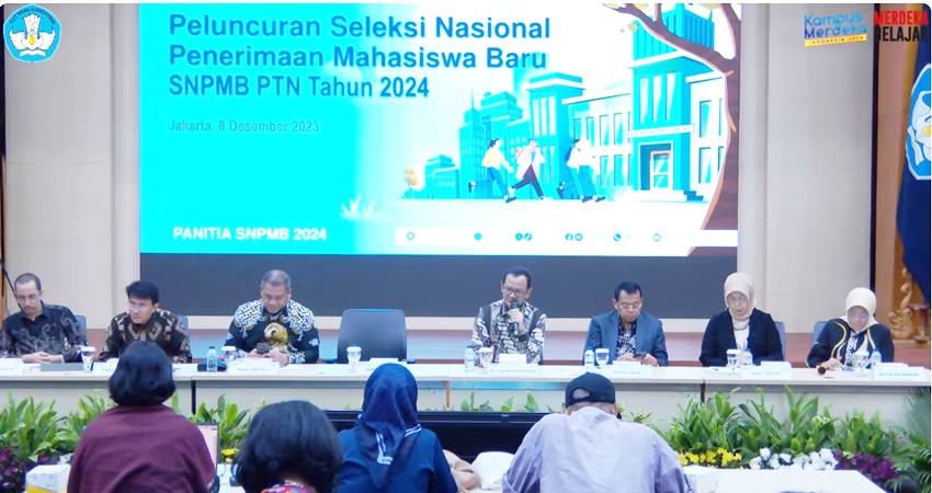 Peluncuran seleksi nasional penerimaan mahasiswa baru yang dilaksanakan Kemendikbudristek, (8/12) di Jakarta. (Foto : dok / kemendikbud)