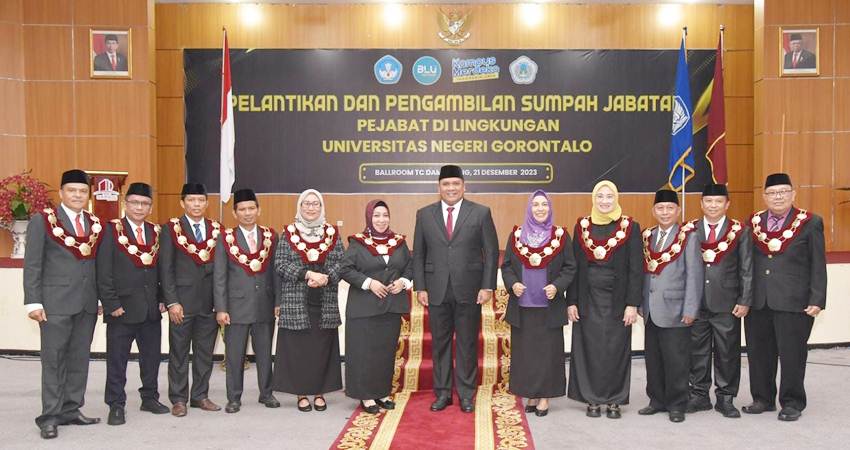 UNG Miliki 11 Dekan Baru, Istri Rektor Ikut Dilantik