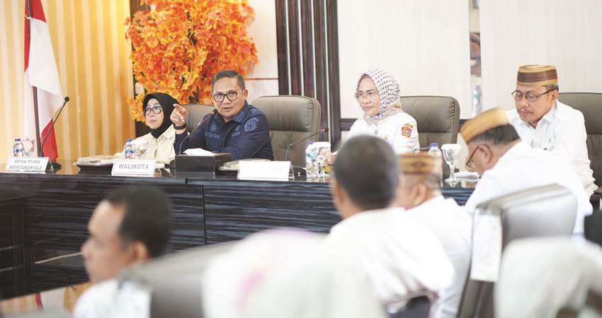 Suasana kunker Pemkot Gorontalo di Pemkab Gorut, Rabu (3/1/2024). (Foto: Prokopim)