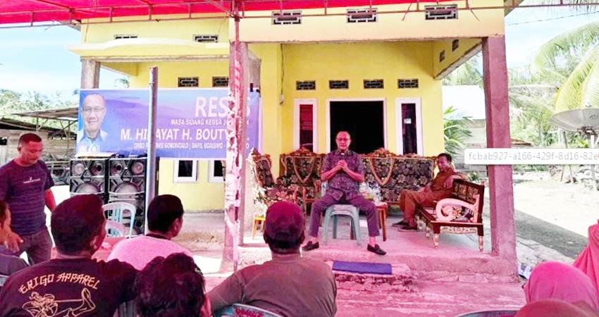 Kegiatan reses anggota Deprov dapil Boalemo-Pohuwato, Hidayat Bouti di Desa Wanggarasi Timur, Kecamatan Wanggarasi, Kabupaten Pohuwato.