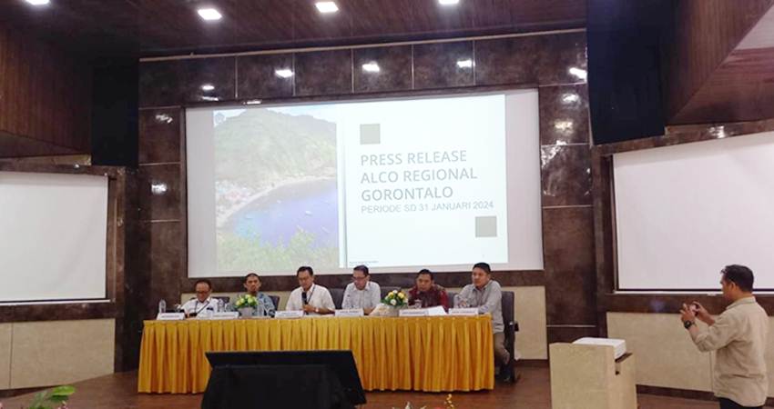 Suasana konferensi pers yang diselenggarakan Kanwil DJPb Gorontalo, Selasa (27/2/2024). (Foto: Rendi Wardani Fathan/GORONTALO POST)