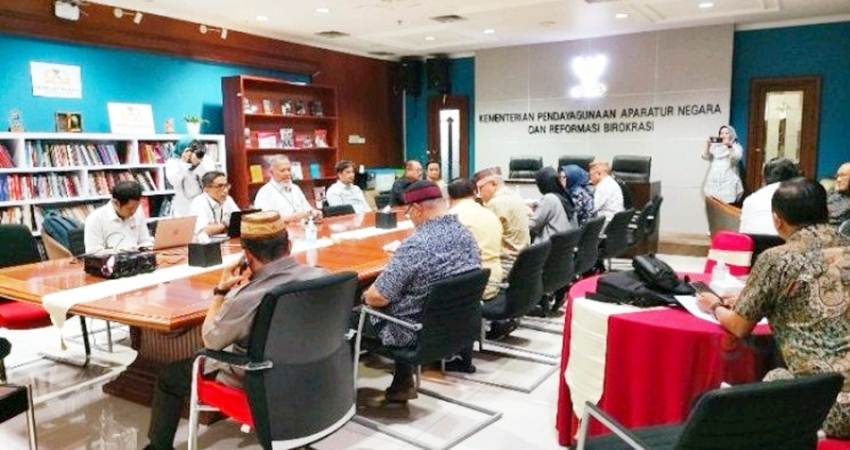 Kunjungan Pansus LKPJ Gubernur 2023 ke Kemenpan-RB, kemarin (19/3). (Pendamping)