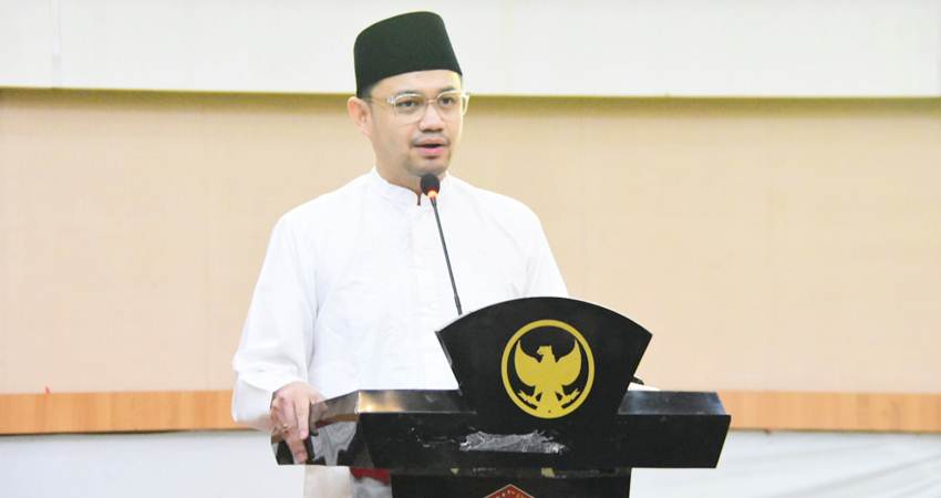 Wakil Wali Kota Gorontalo, Ryan F. Kono pada pembukaan MTQ ke-XXX tingkat Kota Gorontalo, Senin (22/4/2024) malam. (Foto: Prokopim)