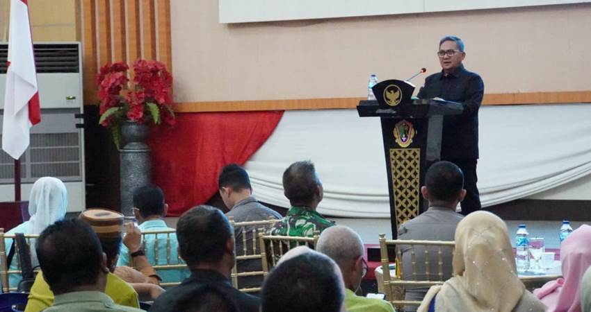 Suasana penyelenggaraan sosialisasi penyesuaian air Perumda MT, Kamis (16/4/2024). (Foto: Prokopim)