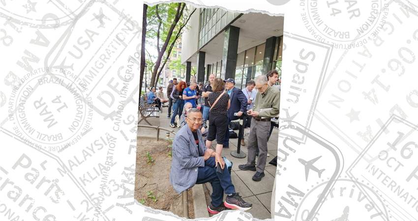 Dahlan Iskan antre untuk bisa melihat sidang Donald Trump.--