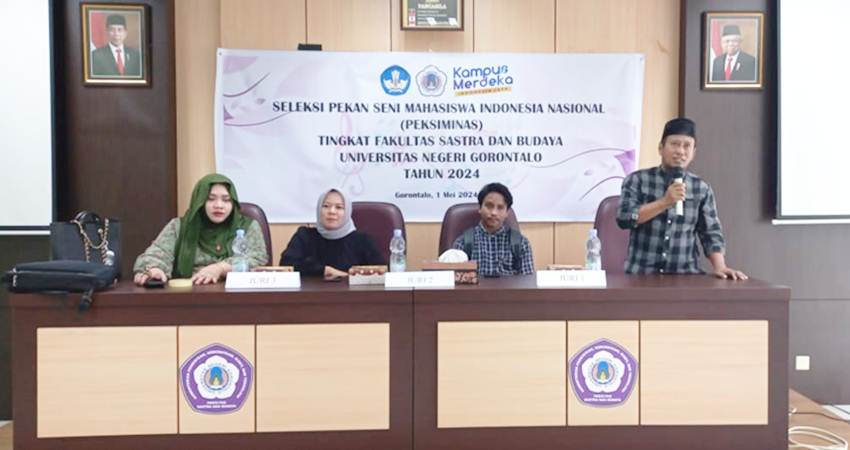 Fakultas Sastra dan Budaya (FSB) Universitas Negeri Gorontalo (UNG), menggelar Pekan Seni Mahasiswa Indonesia Nasional (Peksiminas), Rabu (1/5).