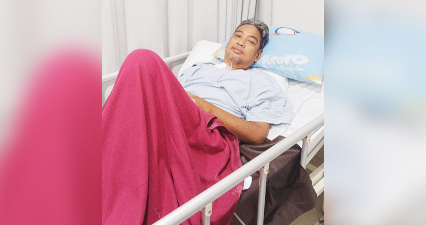 Iing Casdirin semasa hidup saat menjalani perawatan di Rumah Sakit. (foto : istimewa)