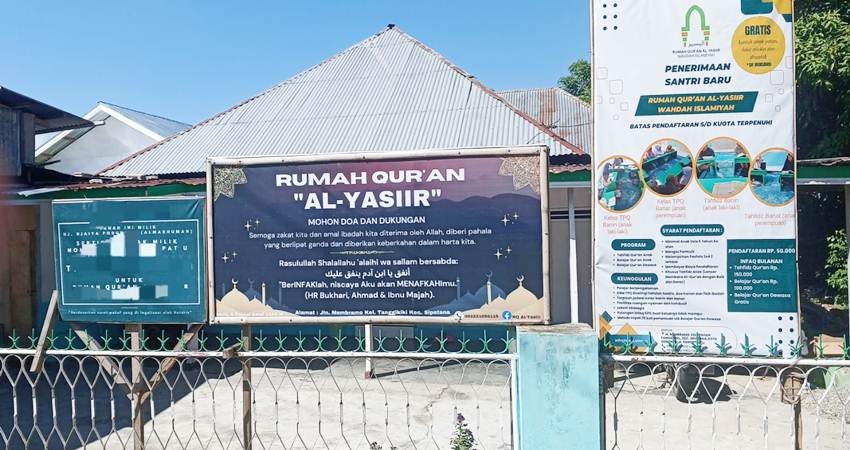 Rumah Quran Al Yasiir di Kelurahan Tanggikik Kecamatan Sipatana Kota Gorontalo yang kini digugat ke PA Gorontalo, Senin (27/5/2024). (Foto: Roy/Gorontalo Post)