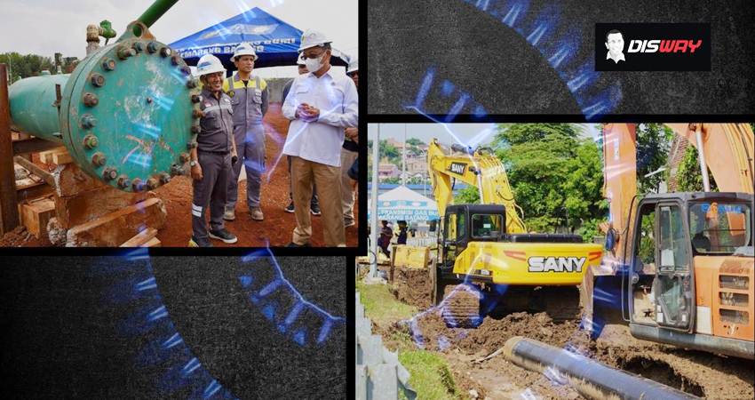 Kementerian Energi dan Sumber Daya Mineral saat melanjutkan pembangunan pipa Cirebon Semarang ke Tahap II (ruas Batang - Kandang Haur Timur), 7 Juni 2023 silam.--
