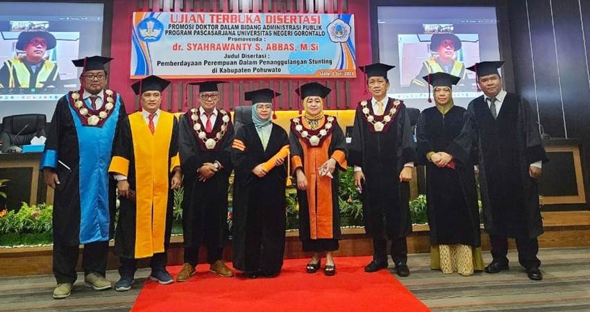 PROMOSI DOKTOR Program pascasarjana Administrasi Piblik UNG, Sabtu (8/6). (foto : dok/ung)