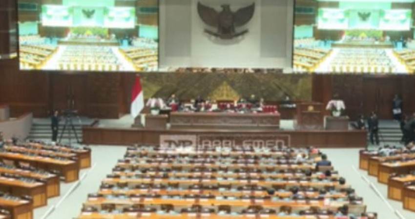 Suasana sidang DPR RI tekait pengesahan undang-undang.-tangkapan layar-