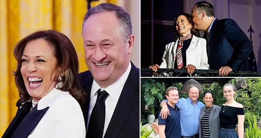 Foto-foto kemesraan Kamala Harris bersama keluarganya.--