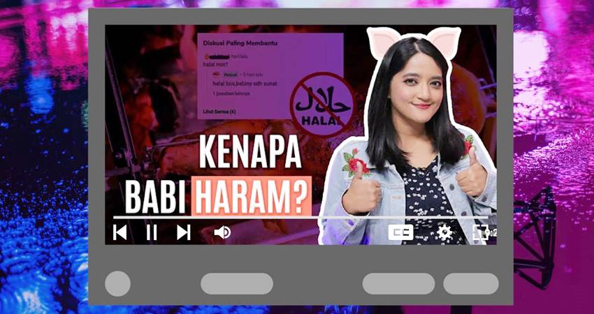 Kumaila Hakimah saat membahas daging babi.--