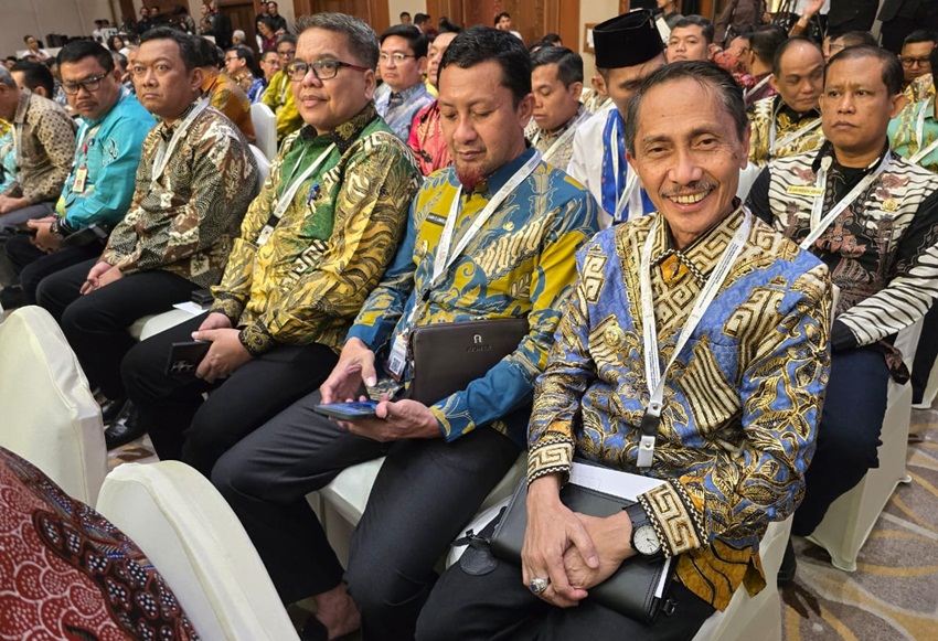 HADIR. Bupati Gorontalo Nelson Pomalingo saat hadir dalam kegiatan Penyampaian LHP LKPPT.A 2023 dan IHPS, Senin (8/7/2024) di Convention Center Jakarta.