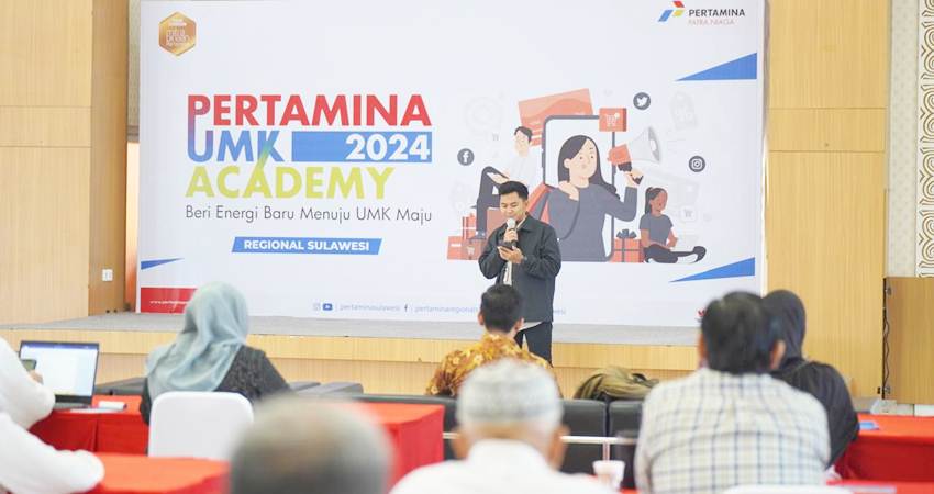 UMKM NAIK KELAS : Pertamina UMK Academy 2024 'Beri Energi Baru Menuju UMK Maju' berlangsung Aula Bright Gas kantor Pertamina Patra Niaga Regional Sulawesi, Makassar 17-18 Juli 2024. (foto : dok / pertamina)