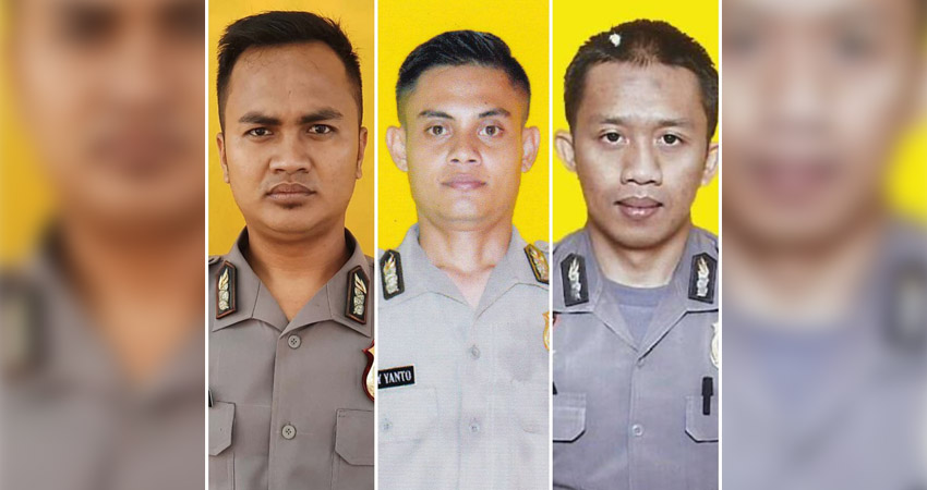 Tiga Oknum polisi yang dipecat Kapolda Gorontalo karena melanggar kode etik Polri.