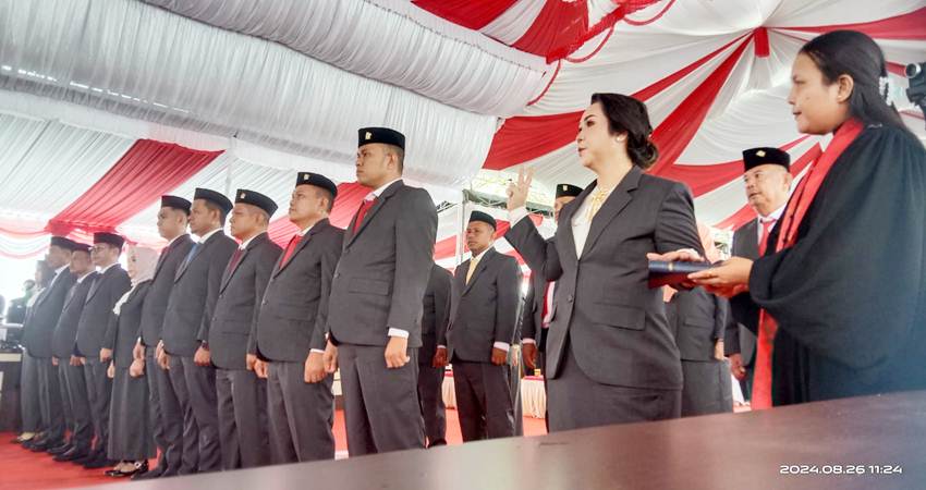 Proses pelantikan aleg DPRD Gorut periode 2024-2029, Senin (26/08/2024)