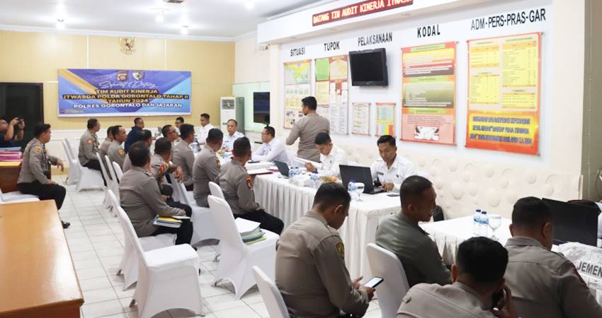 Sejumlah Satker di Mapolres Gorontalo saat diaudit tim auditor Itwasda Polda Gorontalo, Selasa (17/04/2024).